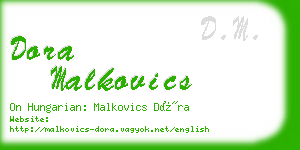 dora malkovics business card
